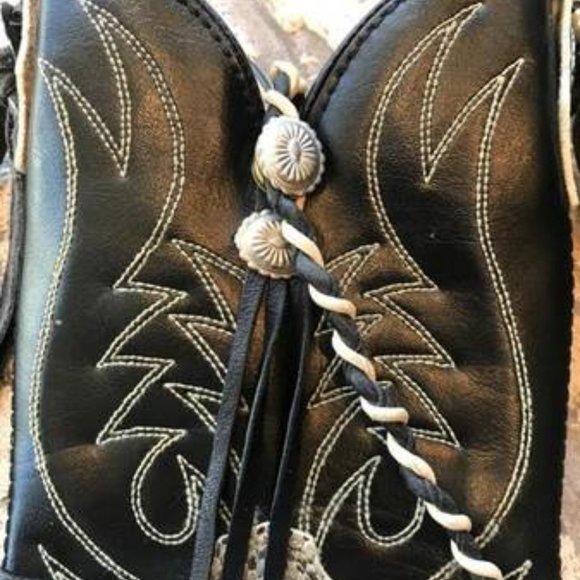 Vintage Child size Black Cowboy Boot Purse - Picture 2 of 4
